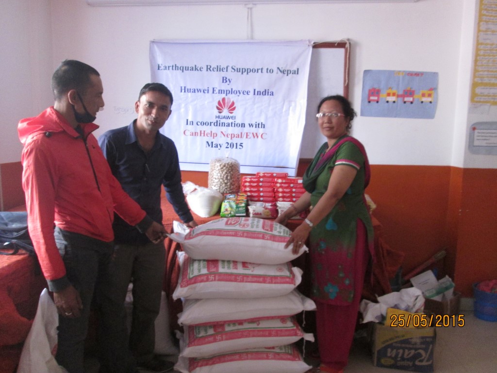 DAYO Nepal receiving relief items
