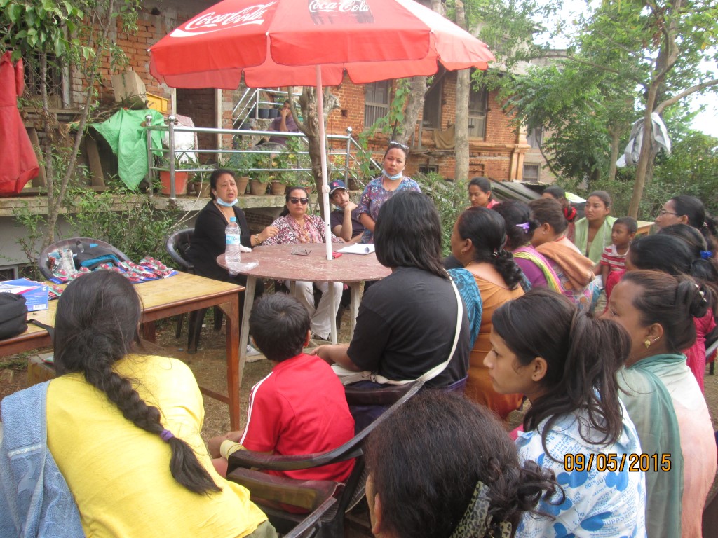 Meeting and immediate relief support for EWC group members at Nuwakot