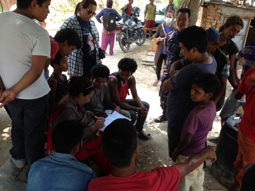 Supporting villagers of Taruka, Nuwakot
